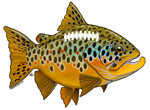 Nate Karnes Football Brown Trout Decal