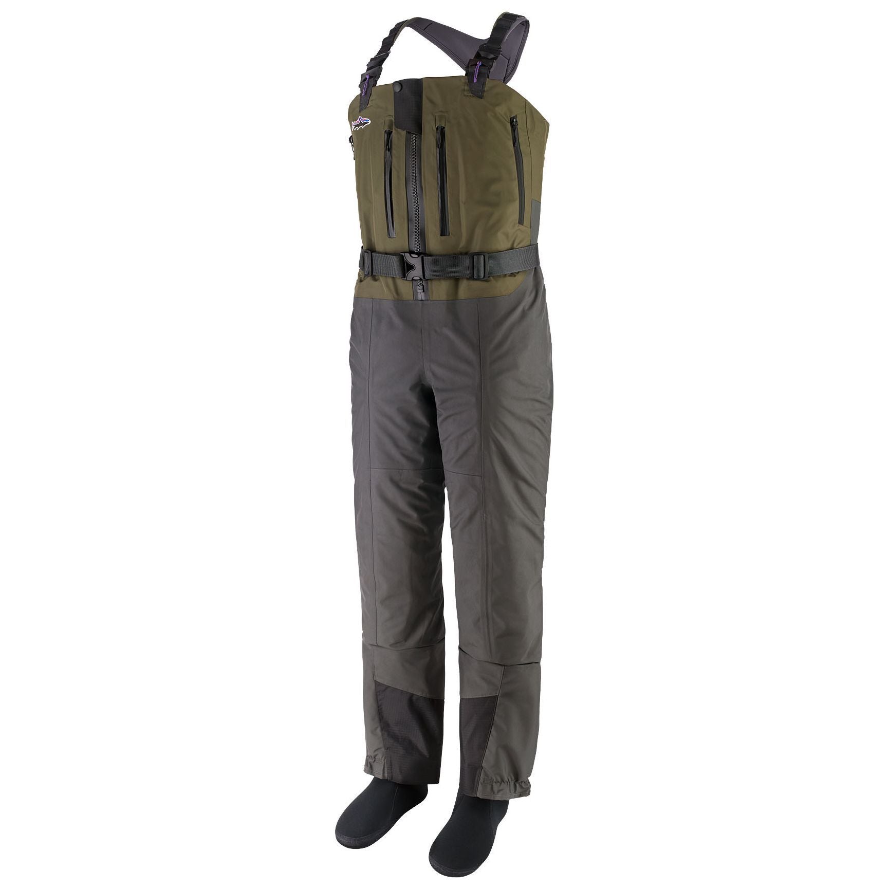 Patagonia Women's Swiftcurrent Expedition Zip Front Waders Basin Green Image 01