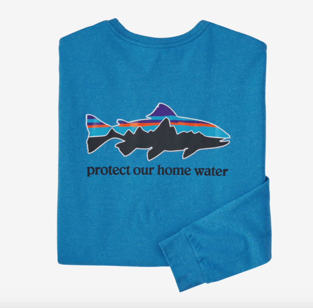 Patagonia Men's Long-Sleeved Home Water Trout Responsibili-Tee - Anacapa Blue
