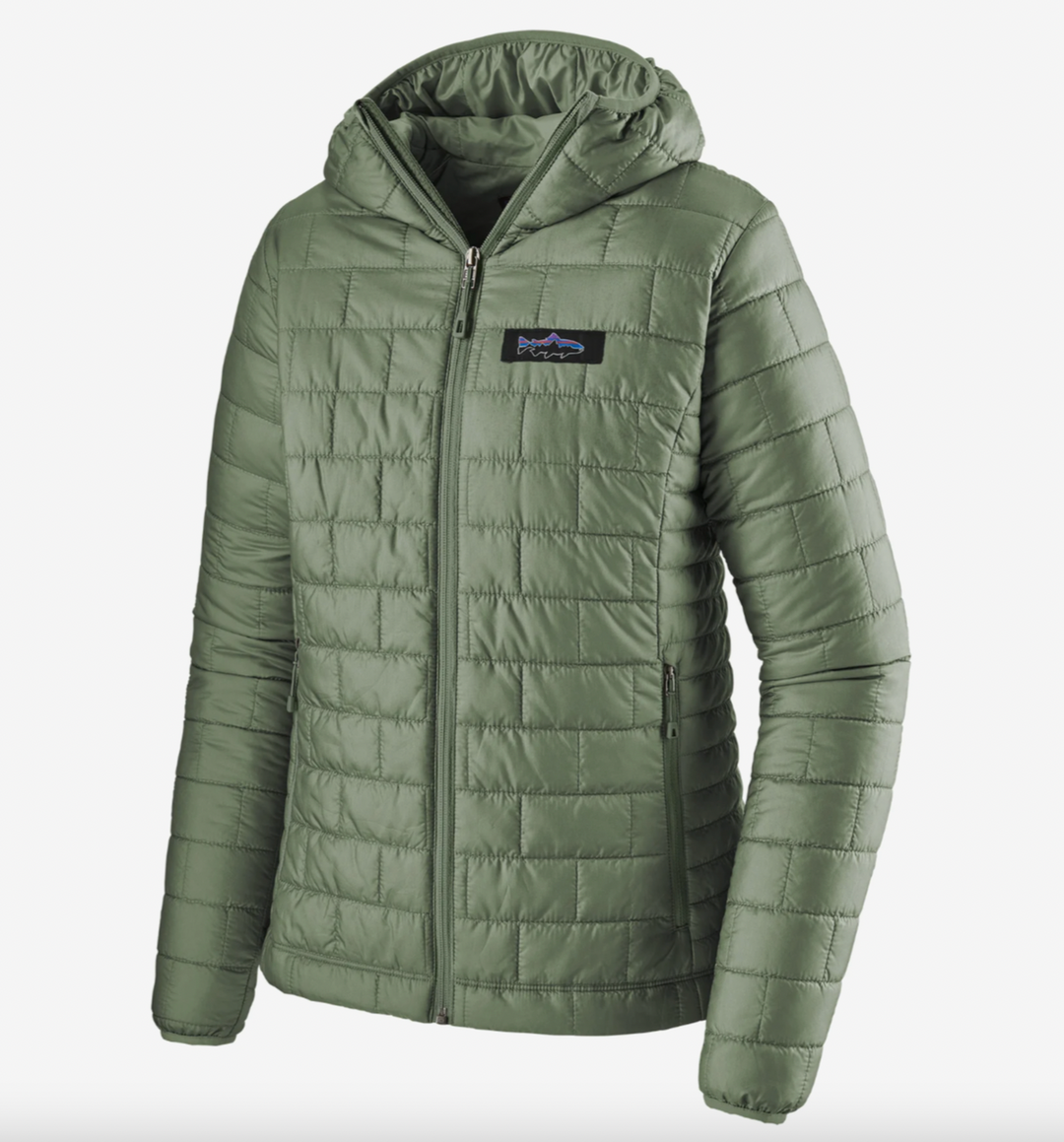 Patagonia Women's Nano Puff® Fitz Roy Trout Hoody - Hemlock Green Sale