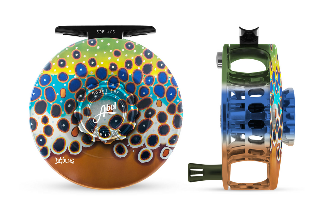 Abel SDF Fly Reel Solid - DeYoung Brown Flank - 4/5 WT with Deep Green Handle