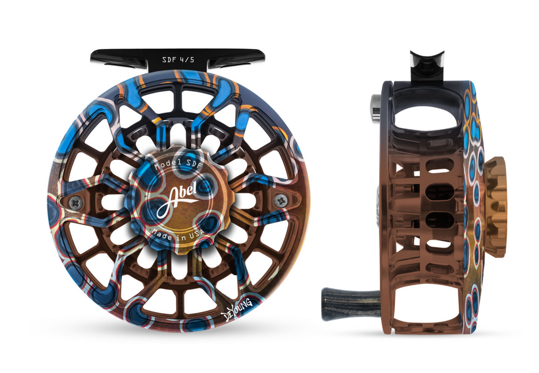 Abel SDF Fly Reel Solid - DeYoung Cutthroat Flank - 4/5 WT with Ebony Handle