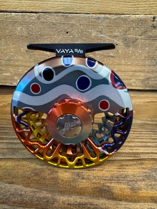Abel Vaya Fly Reel - Abstract Brown - 5/6 WT - Abstract Brown Knob with Ebony Handle