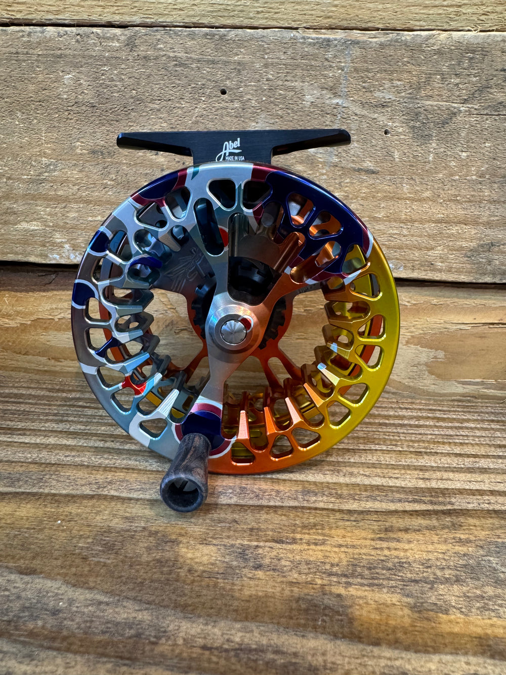 Abel Vaya Fly Reel - Abstract Brown - 5/6 WT - Abstract Brown Knob with Ebony Handle