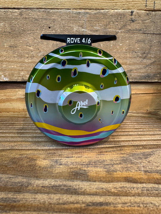 Abel Rove Fly Reel - Solid Abstract Rainbow - Abstract Rainbow Knob - 4/6 WT with Ebony Handle