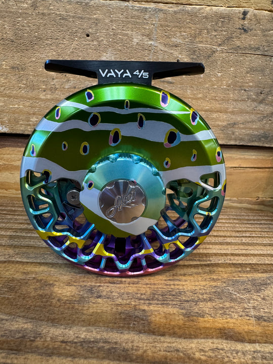 Abel Vaya Fly Reel - Abstract Rainbow - 4/5 WT - Abstract Rainbow Knob with Ebony Handle