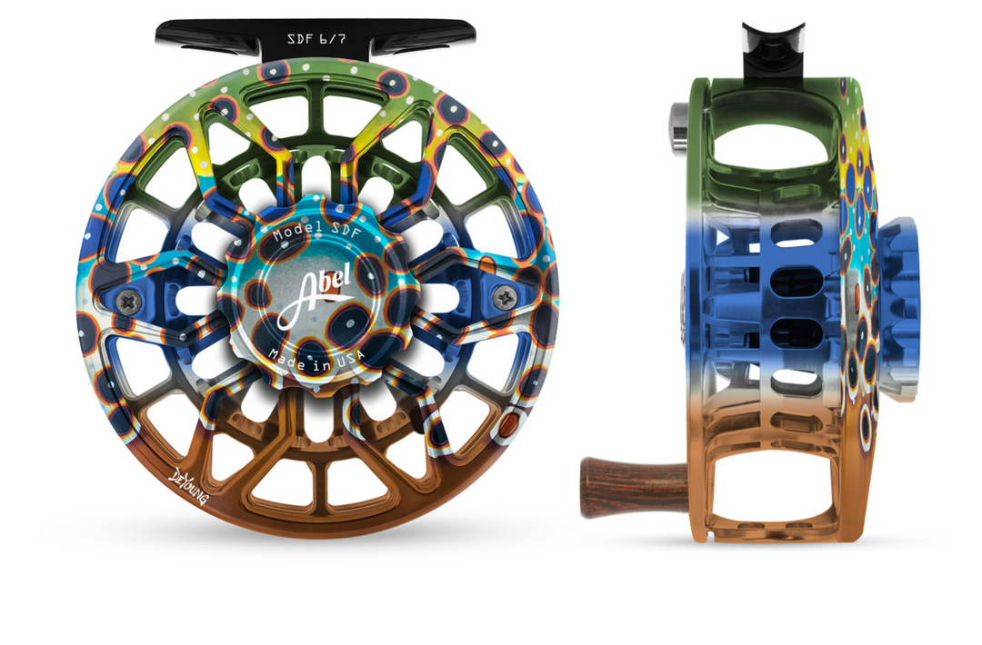Abel SDF Fly Reel Ported - DeYoung Brown Flank - 6/7 WT with Rosewood Handle