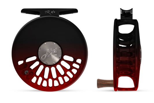 Abel TR Fly Reel - Black Red Fade - 2/3 WT with Rosewood Handle