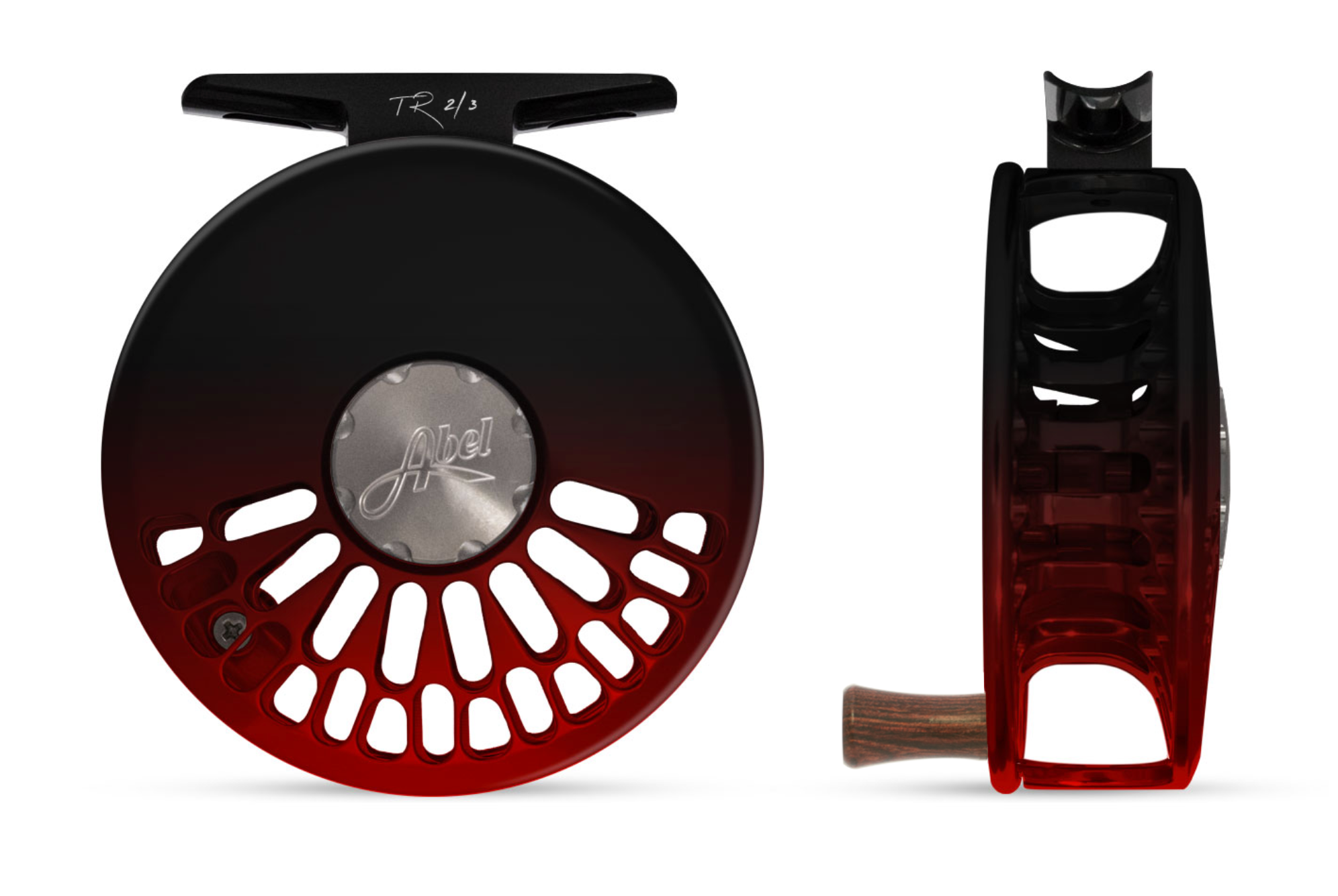 abel tr2 fly fishing reels Abel TR Fly Reel - Black Red Fade