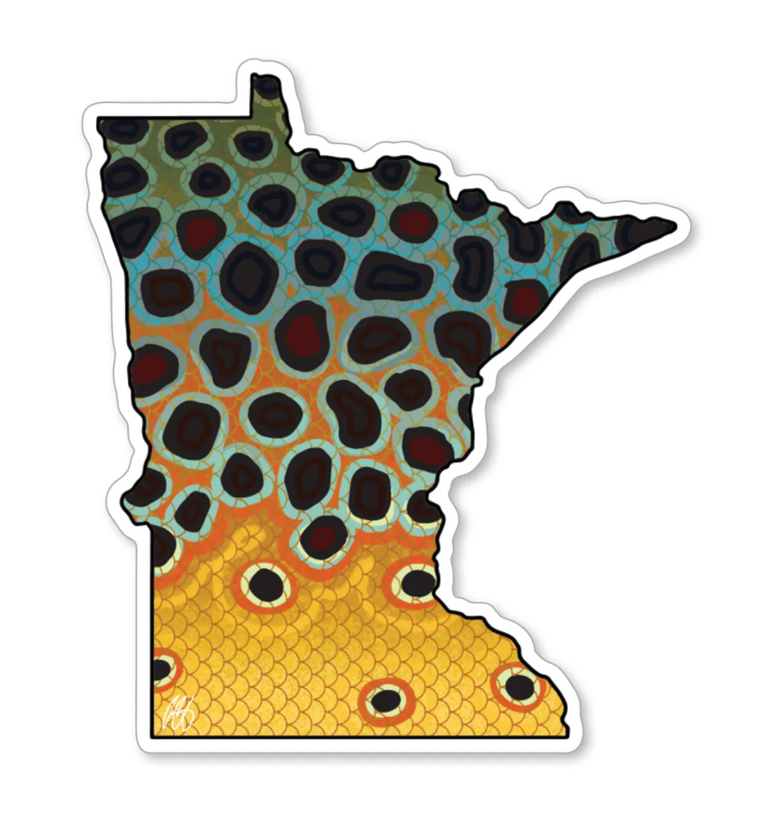 Casey Underwood Minnesota Brown Trout Decal Sticker