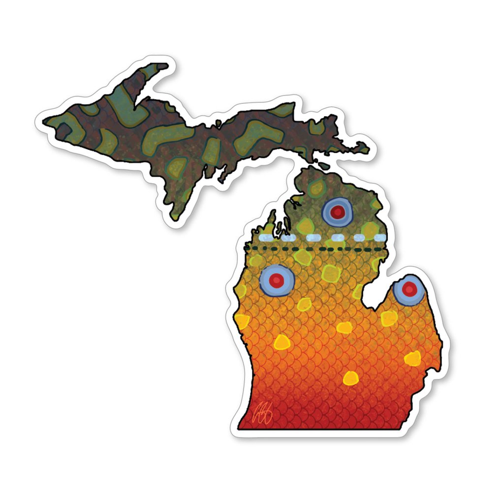 Casey Underwood Michigan Brook Trout Decal Sticker