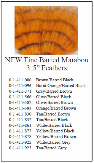 Montana Fly Company Fine Barred Marabou - 3" - 5"