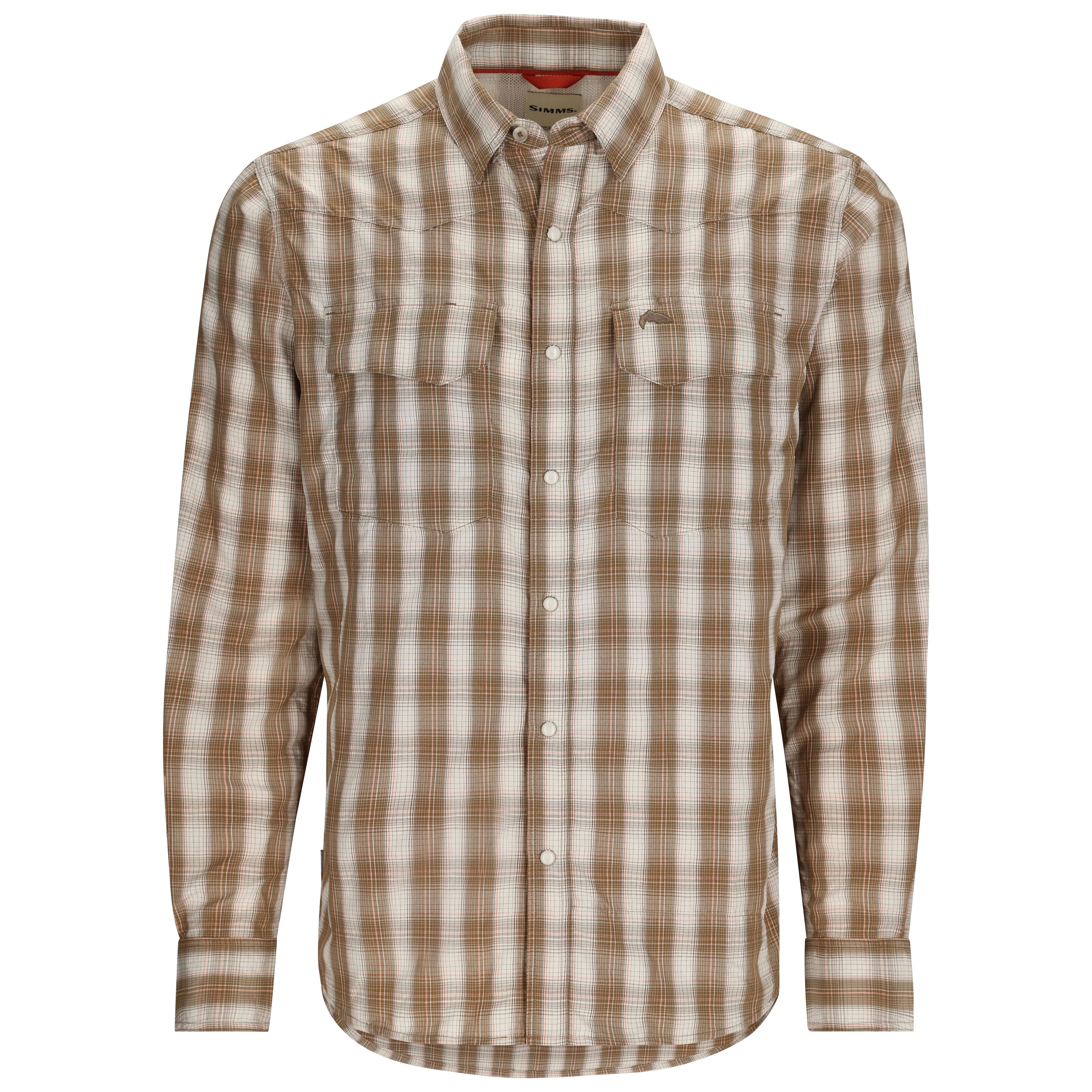 Simms Men's Big Sky LS Shirt Driftwood Plaid Image 01