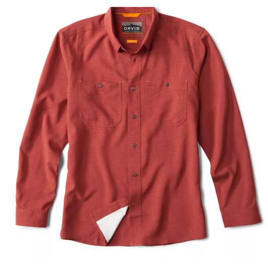 Orvis Tech Chambray Work Shirt - Regular - Russet