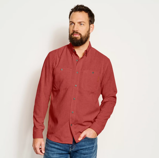 Orvis Tech Chambray Work Shirt - Regular - Russet