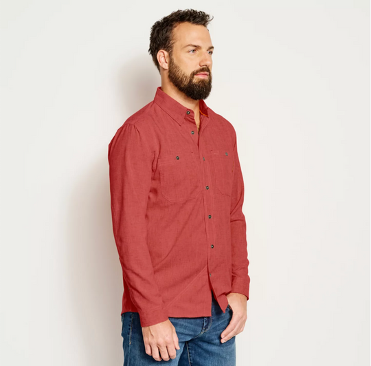 Orvis Tech Chambray Work Shirt - Regular - Russet