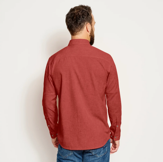 Orvis Tech Chambray Work Shirt - Regular - Russet