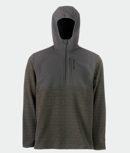 Grundens Bering Pro 1/4 Zip Hoodie - Smoke