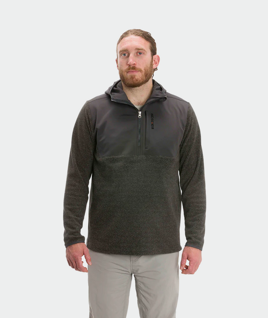 Grundens Bering Pro 1/4 Zip Hoodie - Smoke