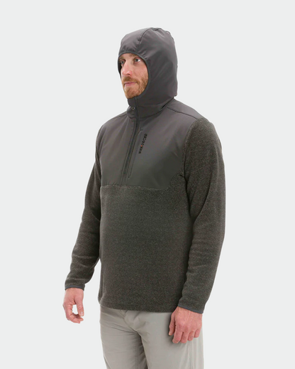 Grundens Bering Pro 1/4 Zip Hoodie - Smoke