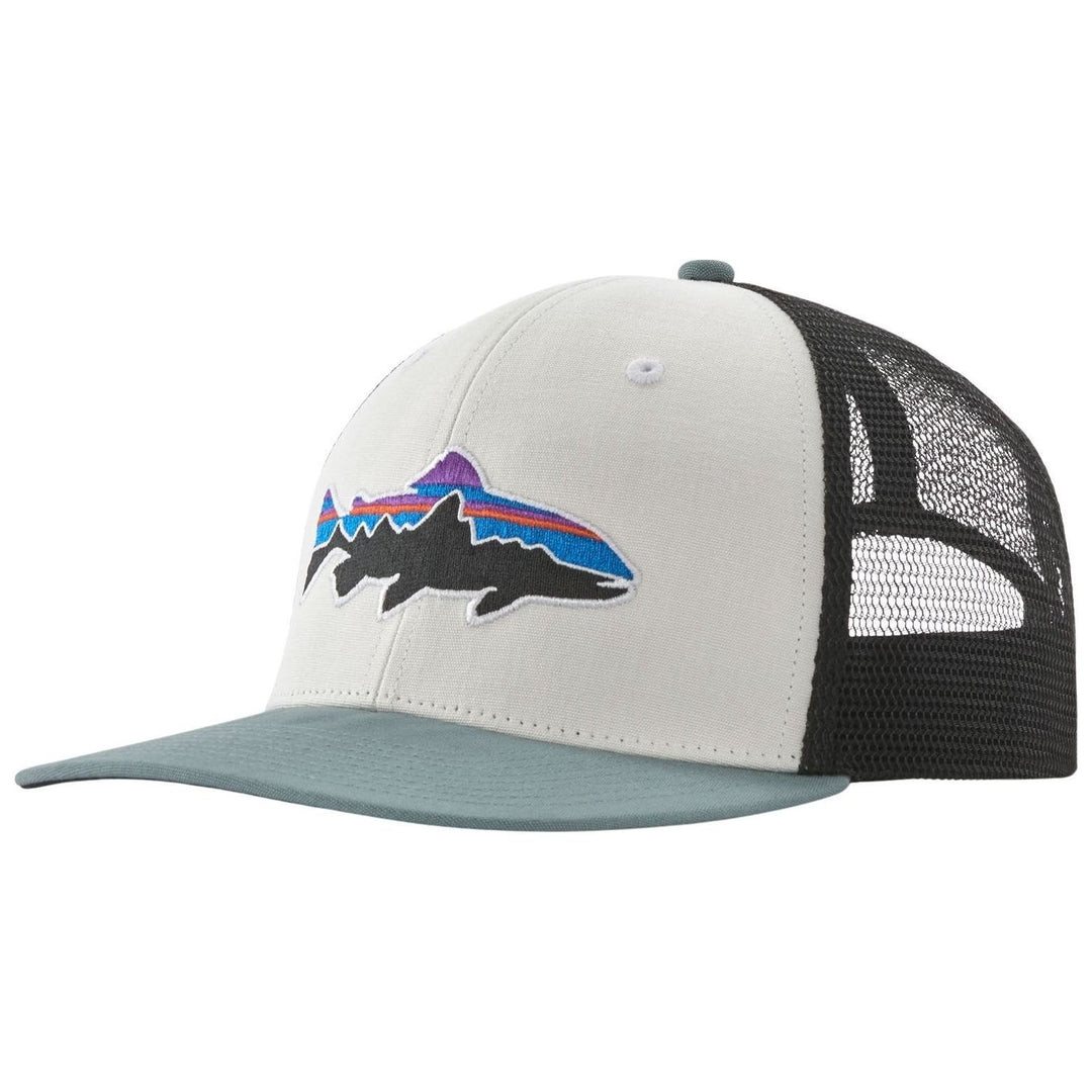 Patagonia Fitz Roy Trout Trucker Hat White with Blue Sage