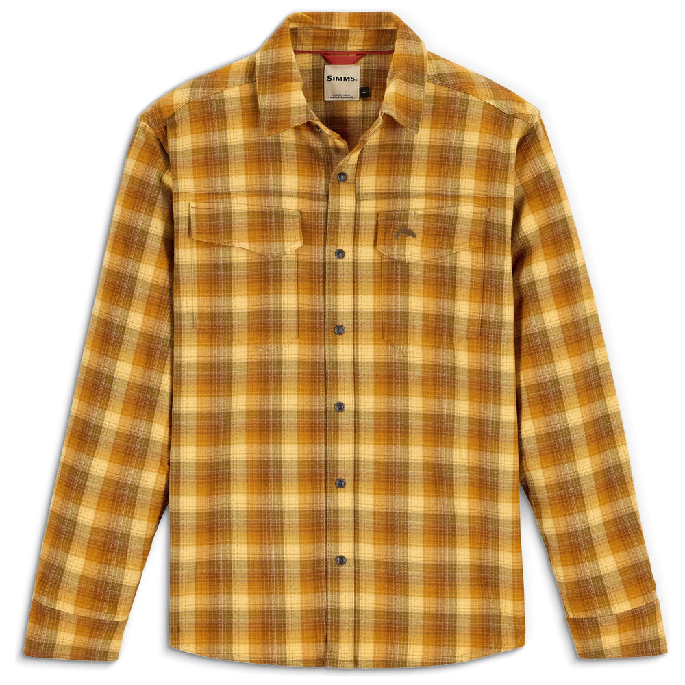 Simms Men's Gallatin Flannel LS Shirt Kennebec Plaid: Sandbar Image 01
