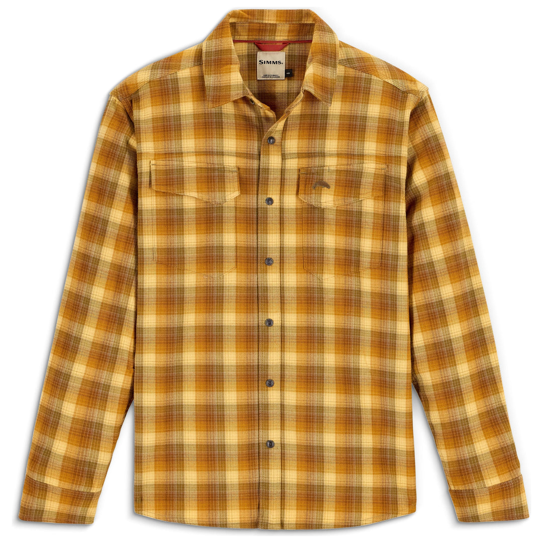 Simms Men's Gallatin Flannel LS Shirt Kennebec Plaid: Sandbar Image 01