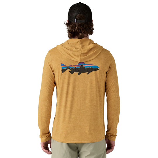 Patagonia Men's Cap Cool Daily Graphic Hoody Fitz Roy Trout: Beeswax Tan X-Dye Image 02