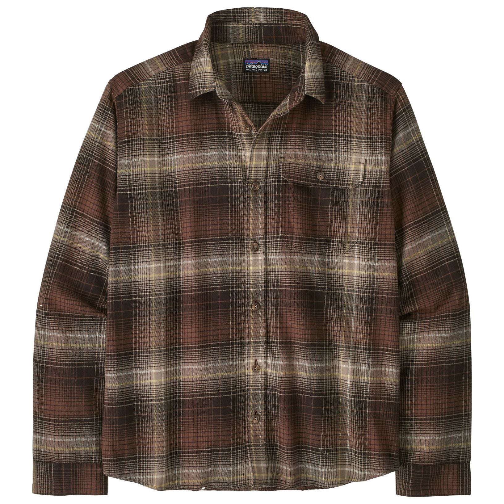 Patagonia Men's Long-Sleeved Lightweight Fjord Flannel Shirt Melting Ombre: Den Brown Image 01