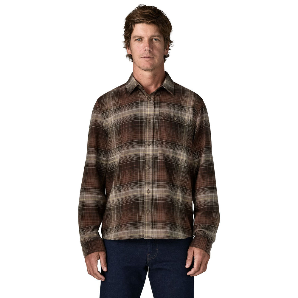 Patagonia Men's Long-Sleeved Lightweight Fjord Flannel Shirt Melting Ombre: Den Brown Image 02