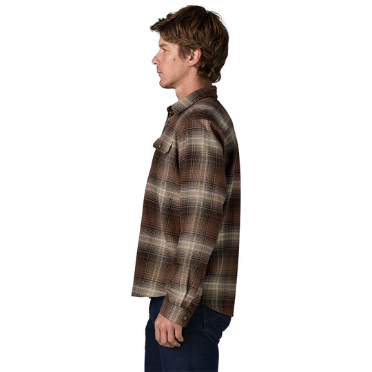Patagonia Men's Long-Sleeved Lightweight Fjord Flannel Shirt Melting Ombre: Den Brown Image 03