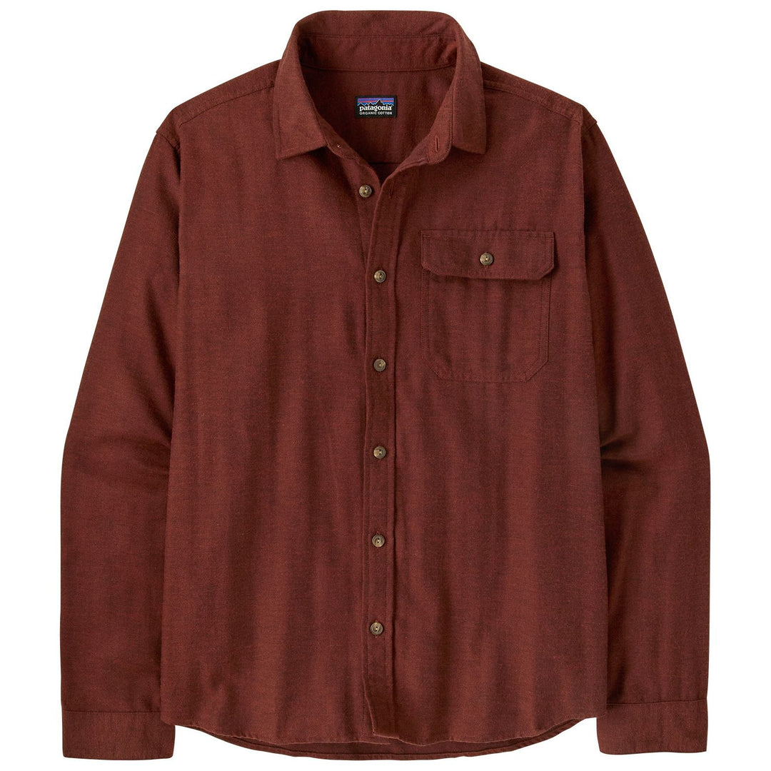 Patagonia Men's Long-Sleeved Lightweight Fjord Flannel Shirt Mirror Weave: Rusty Red Image 01