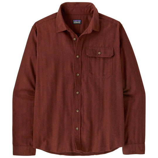 Patagonia Men's Long-Sleeved Lightweight Fjord Flannel Shirt Mirror Weave: Rusty Red Image 01