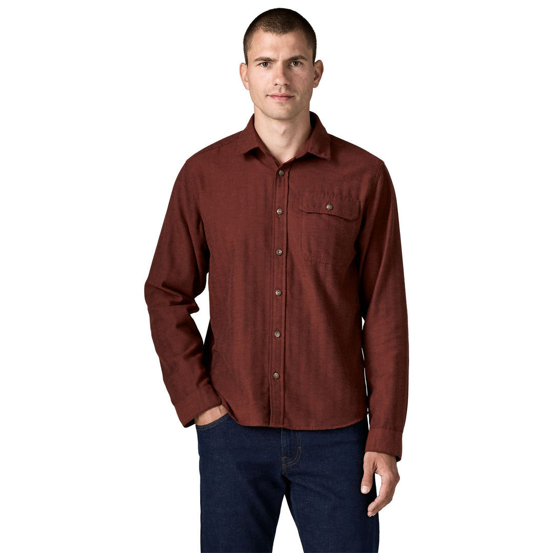Patagonia Men's Long-Sleeved Lightweight Fjord Flannel Shirt Mirror Weave: Rusty Red Image 02