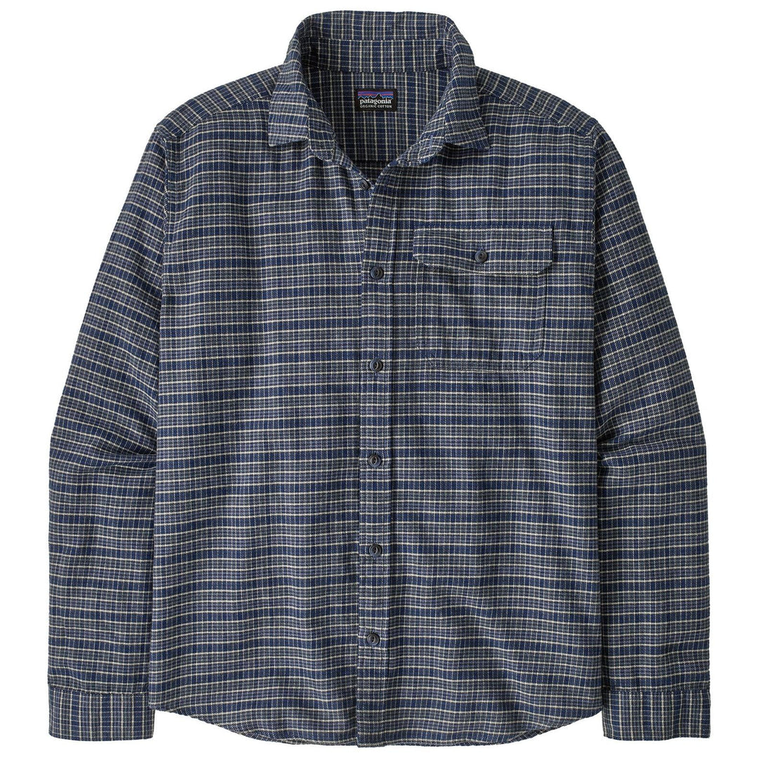 Patagonia Men's Long-Sleeved Lightweight Fjord Flannel Shirt Tracks: Sunken Blue Image 01