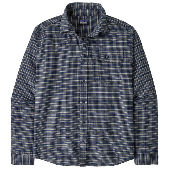 Patagonia Men's Long-Sleeved Lightweight Fjord Flannel Shirt Tracks: Sunken Blue Image 01