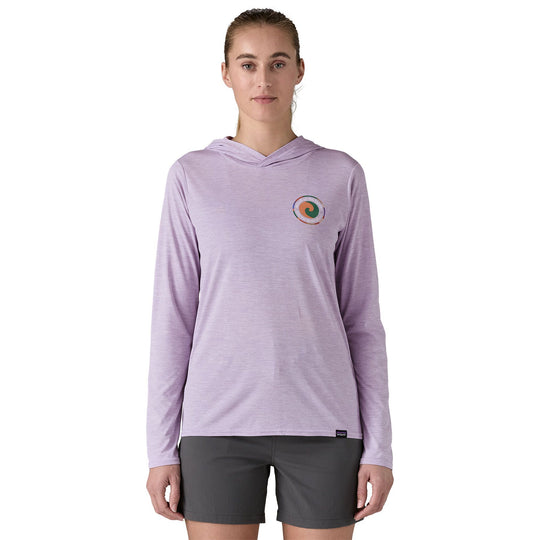 Patagonia Women's Cap Cool Daily Graphic Hoody Unity Fitz: Foxglove Purple Image 04