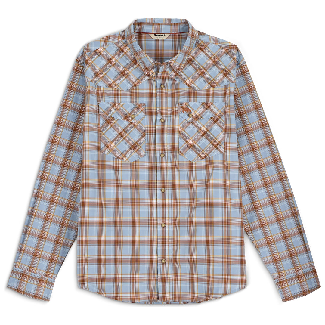 Simms Men's Brackett LS Shirt Steel Blue Brackett Image 01