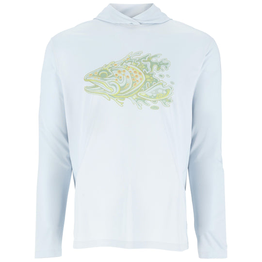 Simms Men's Tech Hoody - Artist Series Bimini Trout Head Image 01