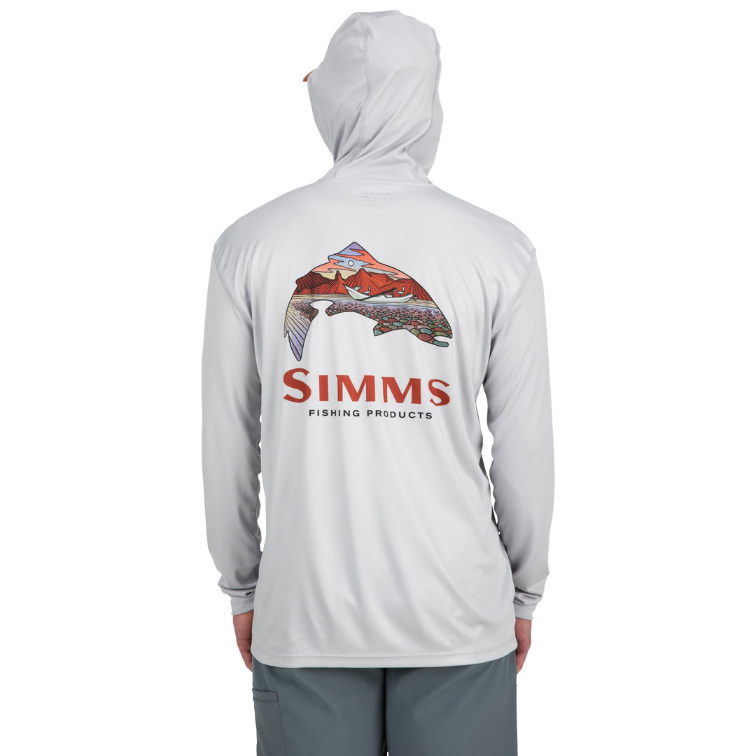 Simms Men's Tech Hoody - Artist Series Trout Logo Flame/Sterling Image 04