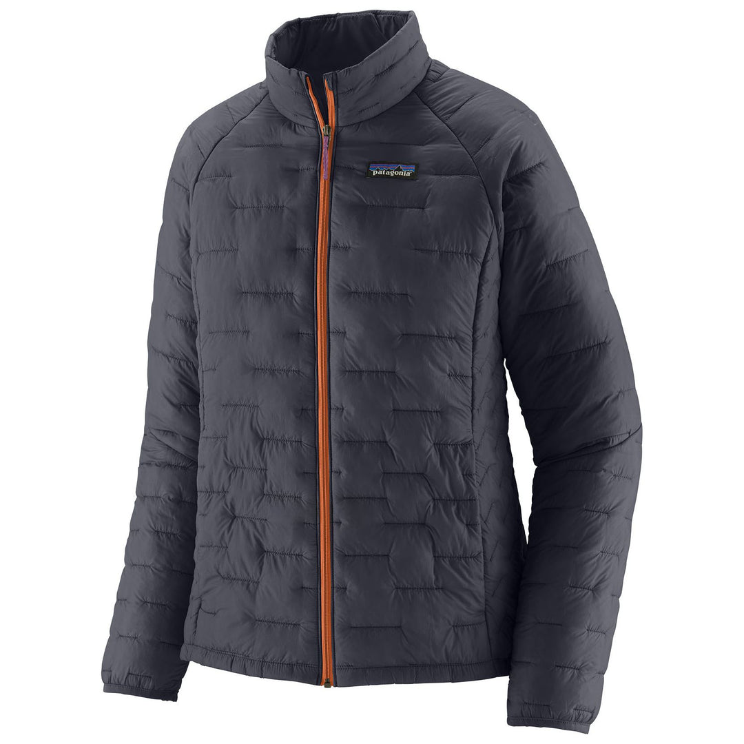 Patagonia Women's Micro Puff Jacket Smolder Blue with P6 Blue Image 01