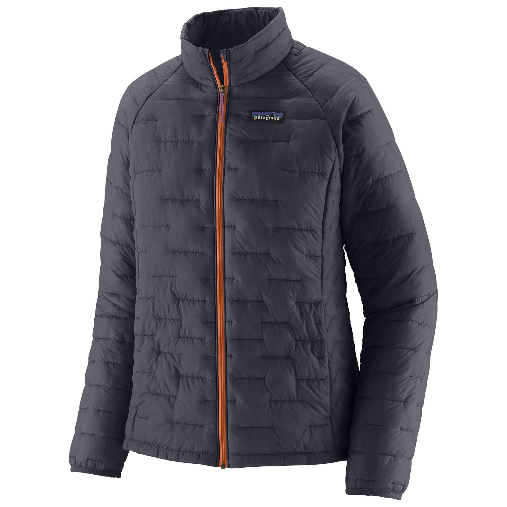 Patagonia Women's Micro Puff Jacket Smolder Blue with P6 Blue Image 01