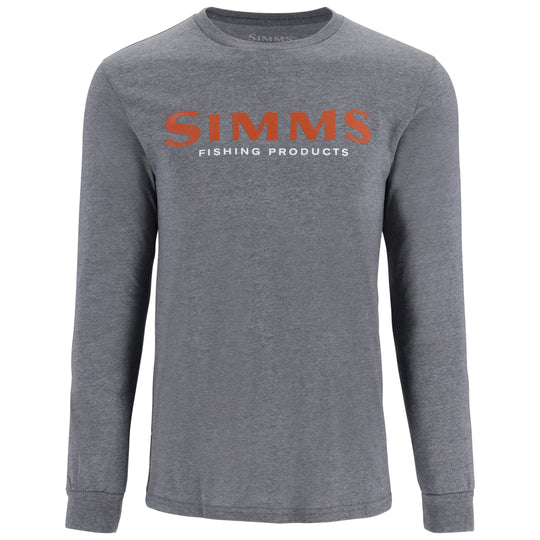 Simms Men's Logo LS T-Shirt Athletic Heather Image 01