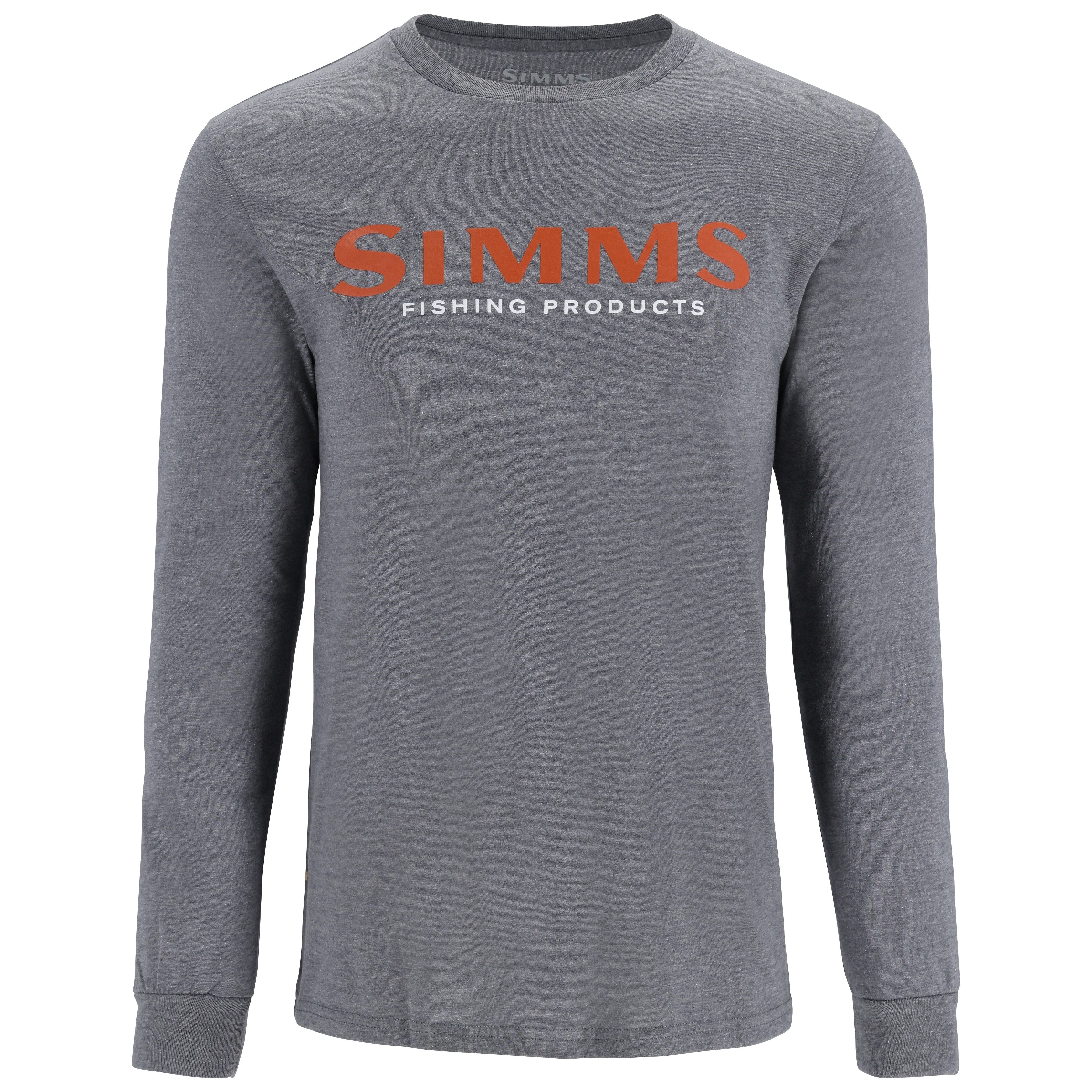 Simms Men's Logo LS T-Shirt Athletic Heather Image 01