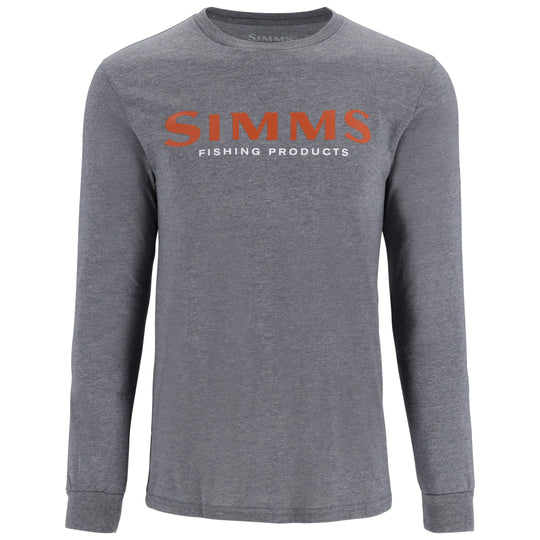 Simms Men's Logo LS T-Shirt Athletic Heather Image 01