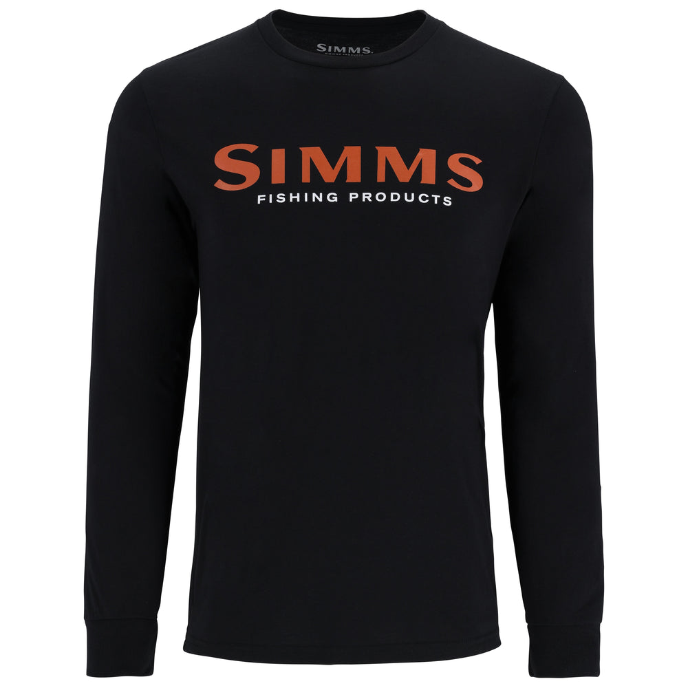 Simms Men's Logo LS T-Shirt Jet Black Image 01
