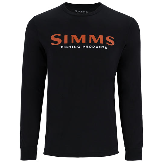 Simms Men's Logo LS T-Shirt Jet Black Image 01