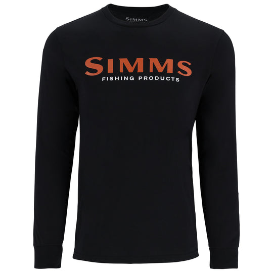 Simms Men's Logo LS T-Shirt Jet Black Image 01