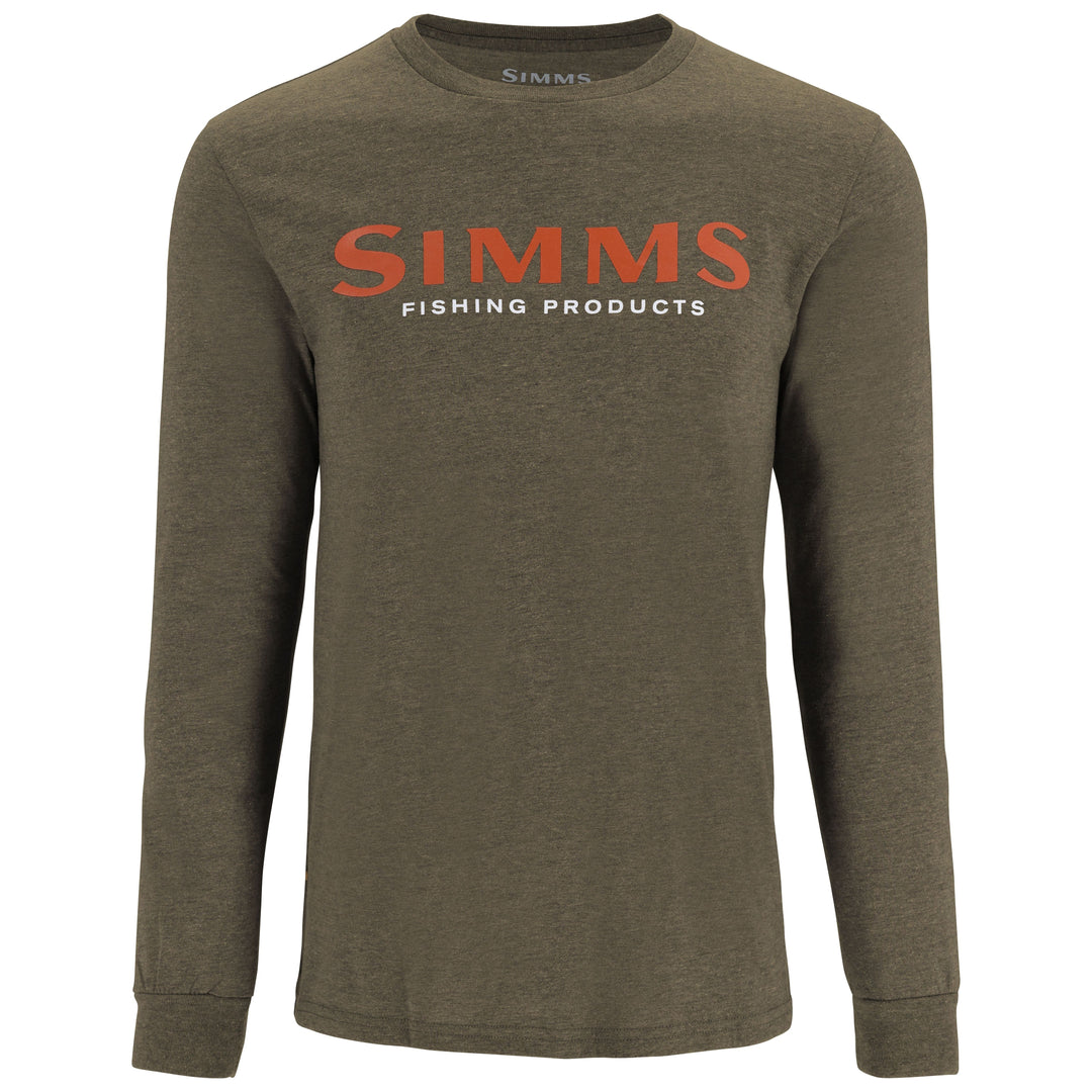 Simms Men's Logo LS T-Shirt Loden Heather Image 01