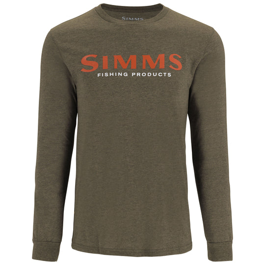 Simms Men's Logo LS T-Shirt Loden Heather Image 01